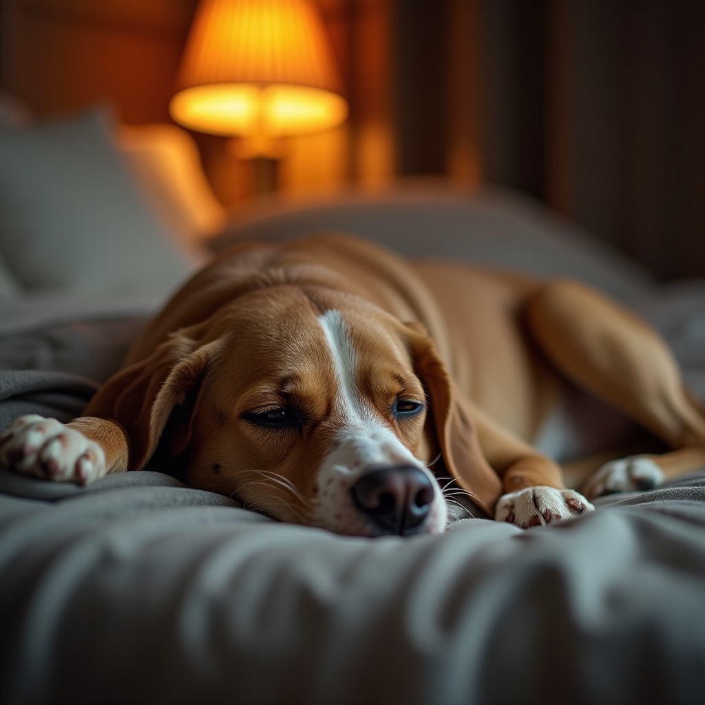 oudere hond die 's nachts jankt