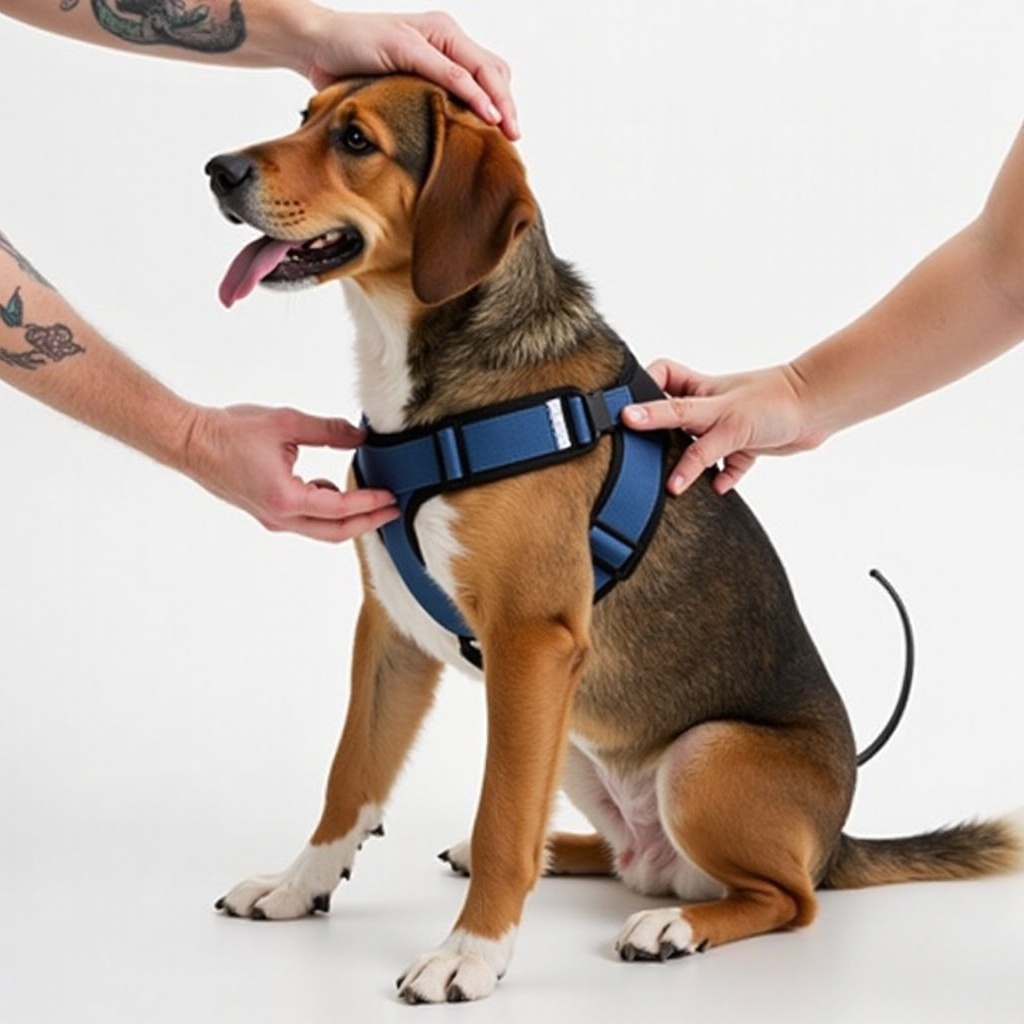 cómo poner un arnés para perros