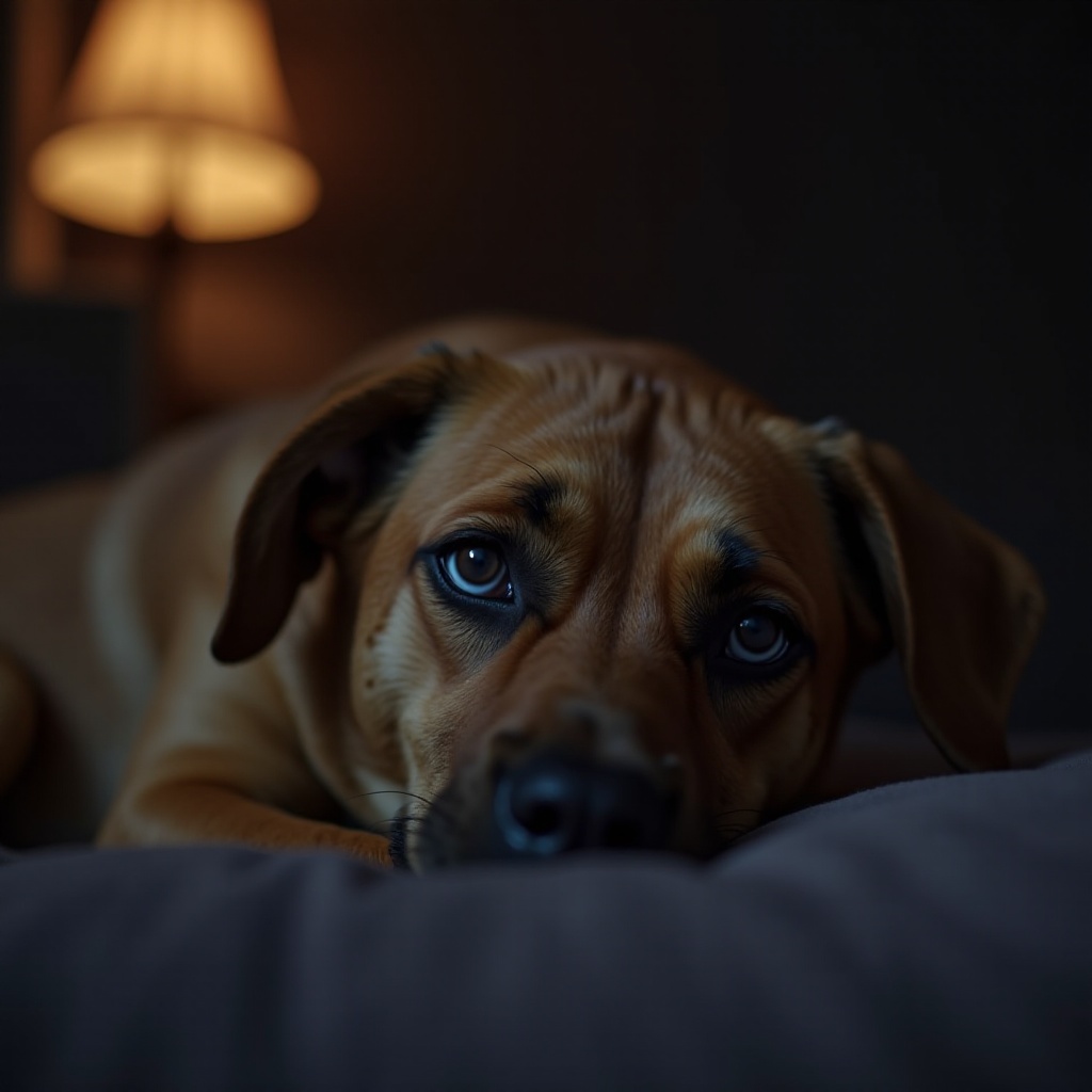 älterer Hund, der nachts jammert