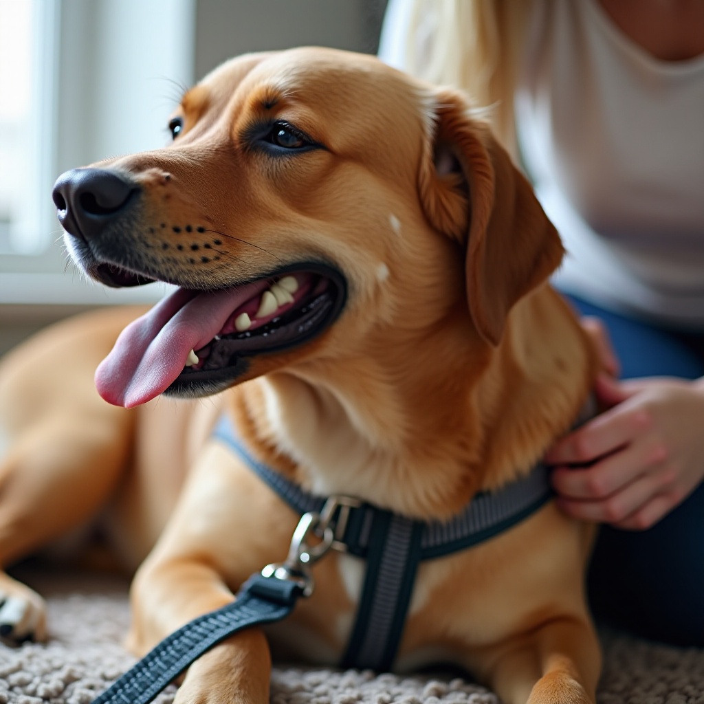 how to apply dog harness