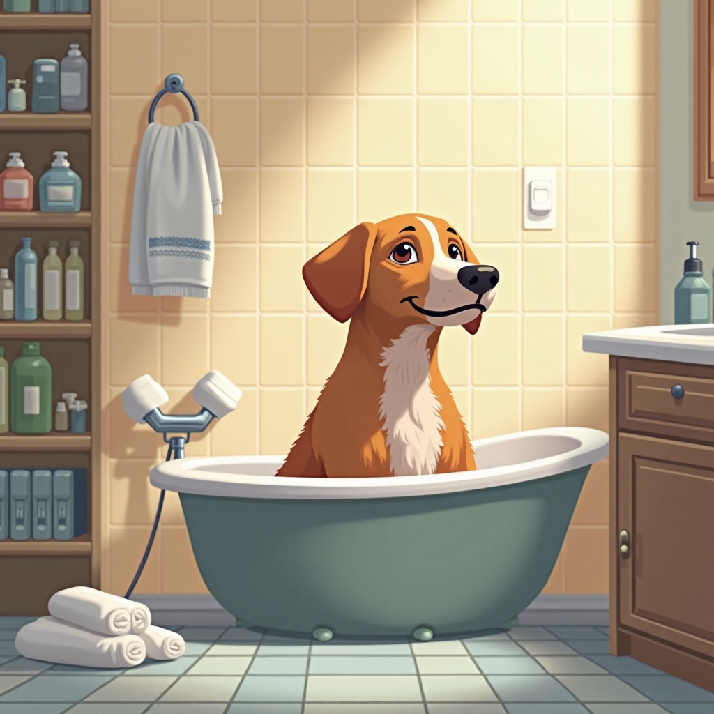 fare il bagno a un cane in inverno