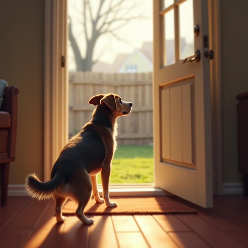 Hund jammert, um rauszugehen, aber macht nicht