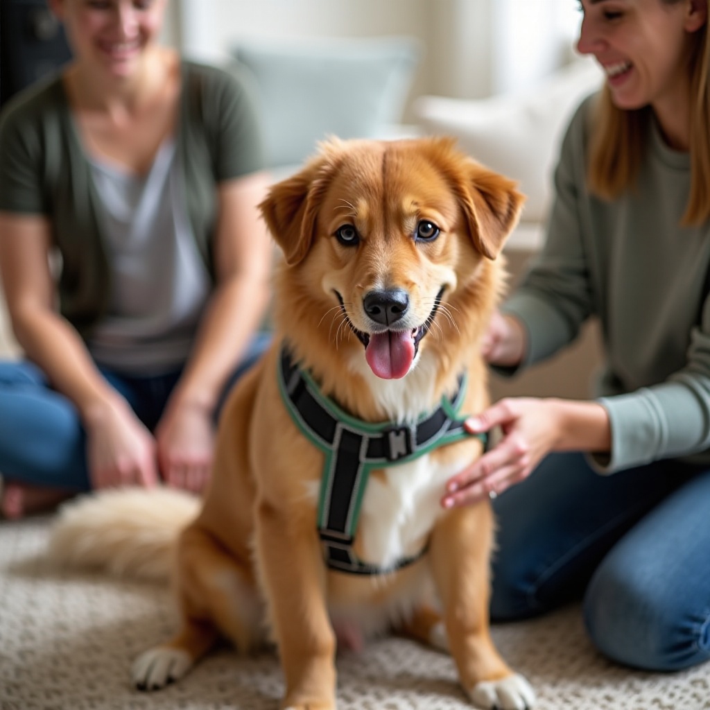 como colocar um arnês em um cão