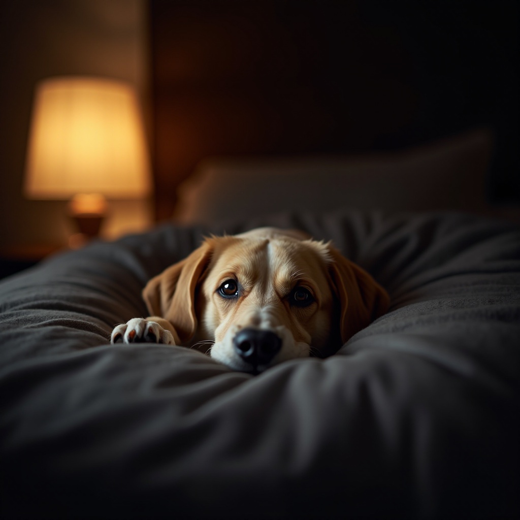 perro mayor llorando por la noche