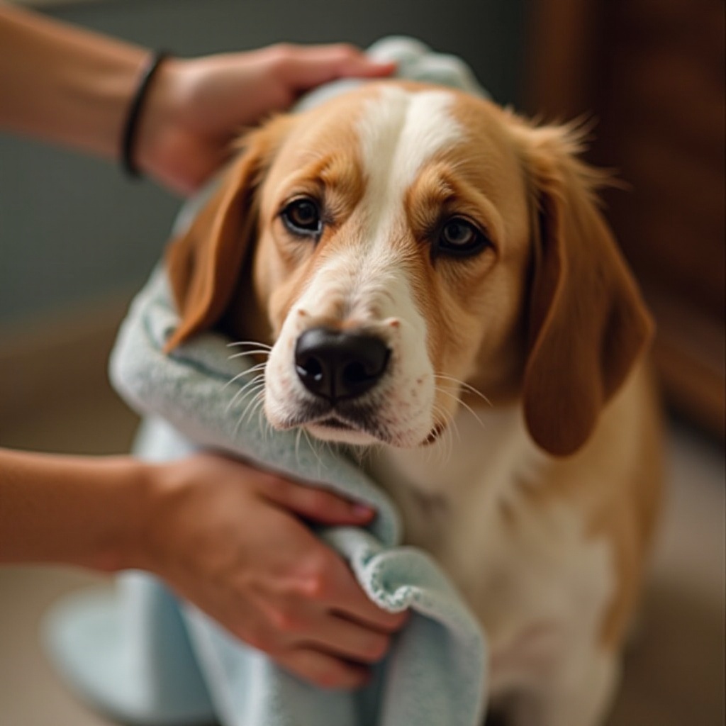 baigner un chien en hiver