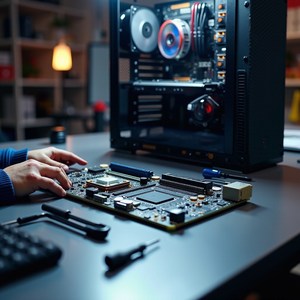 scheda madre del laptop nel case del PC