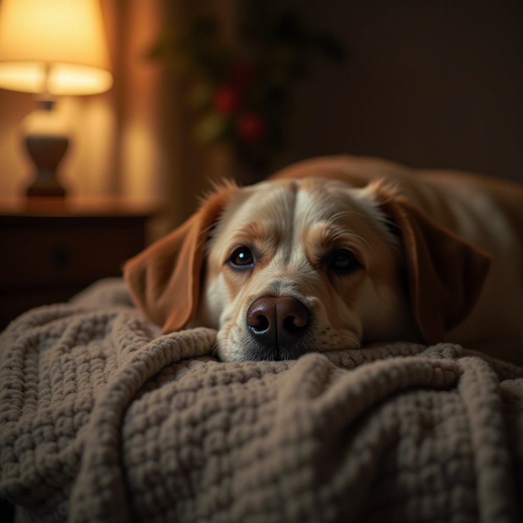 oudere hond die 's nachts jankt