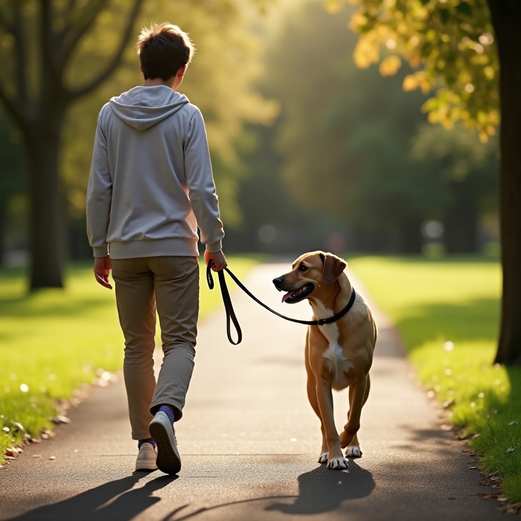 treinar o cão para andar ao lado